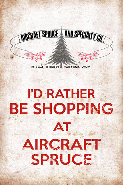 ID Rather Be Shopping At Aircraft Spruce Tree Logo