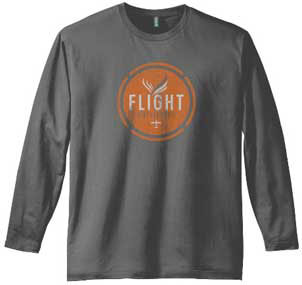 Flight Outfitters Retro Logo Long Sleeve T Grey Large