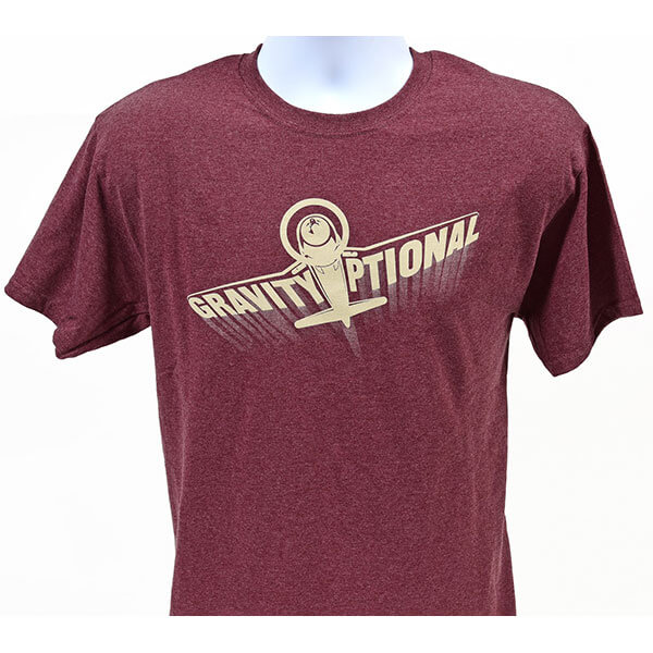 Grvty Optnl Tshirt Heather Maroon Med