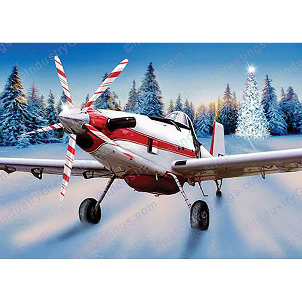 Holiday Card White Air Tractor (10Pk)