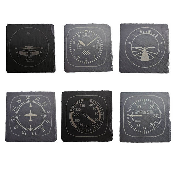 Aviation Instrument Slate Coaster (Set Of 6)