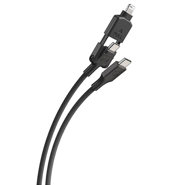 Scosche Strikeline 2-In-1 USB-C To USB-C/Lightning White 4Ft Cable