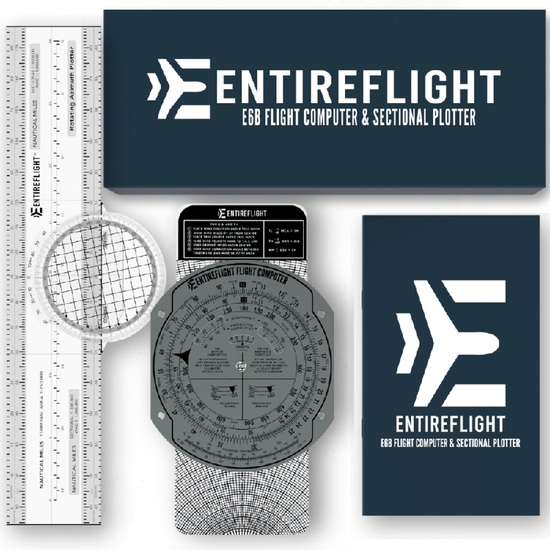 EntireFlight E6B Flight Computer & Sectional Plotter Bundle | Aircraft ...