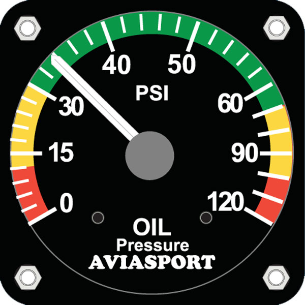 AvIasport Rotax 912 Oil Pressure Gauge Psi 2 1/4 In. Aircraft Spruce