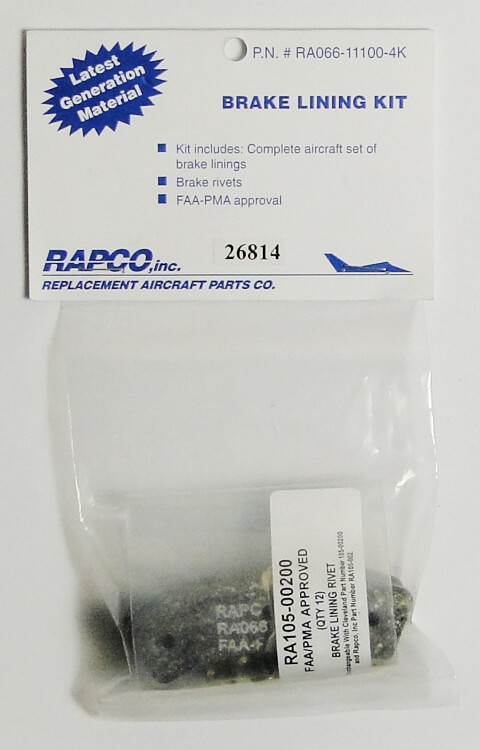 Rapco RA66-111-4K Brake Lining Kit - 4 Pack