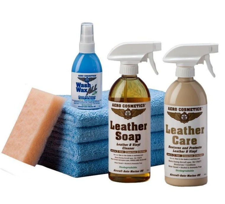 Leather Cleaning Kit - 16 Fl. oz Leather Soap, Aero Microfiber Towels, Aero  Mini Bug Scrubber