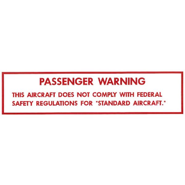 Aircraft Placards and Decals - Airline Suppliers