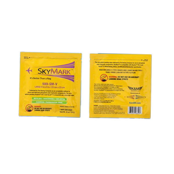 SkyMark 9X9-SM-V - Phosphate Ester Pre-saturated Cleaning Wipe 9-inch x 9-inch