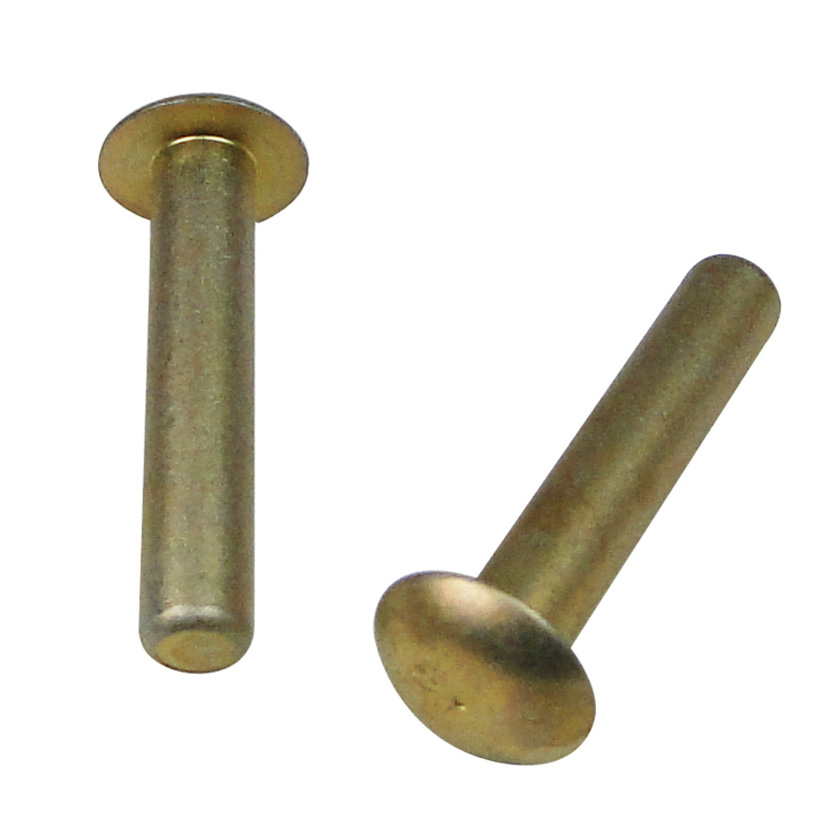 Pack of 1/4 Pound - Approximately 470 Pieces Plain Finish, Flat Head Solid Steel Rivet 3/32 Dia X 1/8 Length