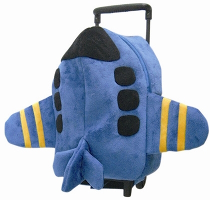 Blue Airplane Trolley Backpack