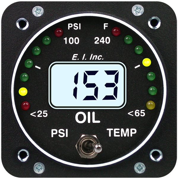 Electronics International OPT1 Oil Pressure And Oil Temp Primary Gauge  2-1/4 TSO