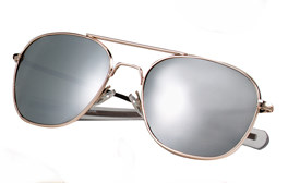 G.I. Type Pilots Aviator Sunglasses - Gold/Mirror