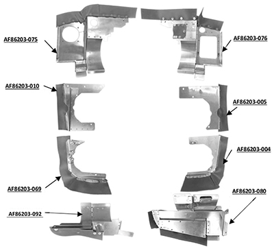 Airforms Inc. Engine Baffle Kit Powder Coated - PA44180-PCBK