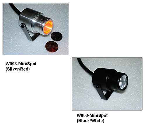 Mini spot LED encastrable 12V (ou 24V) noir IP67 3W scie 32mm
