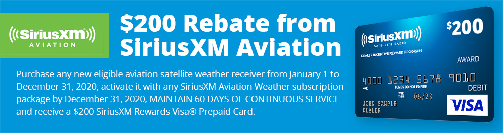 $200 Rebate From SiriusXM Aviation