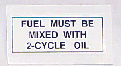 Oil Mix Placard