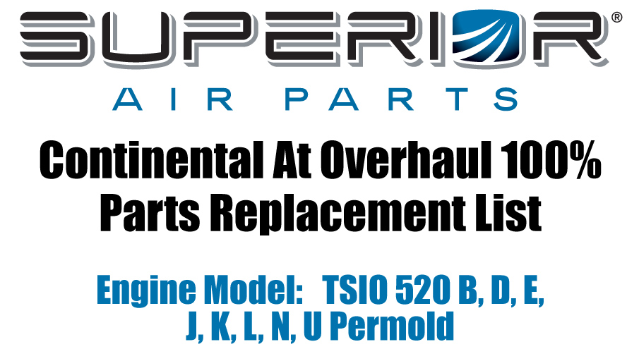 Continental Aircraft Engine GTSIO-520 Overhaul Service Manual Parts Manual 