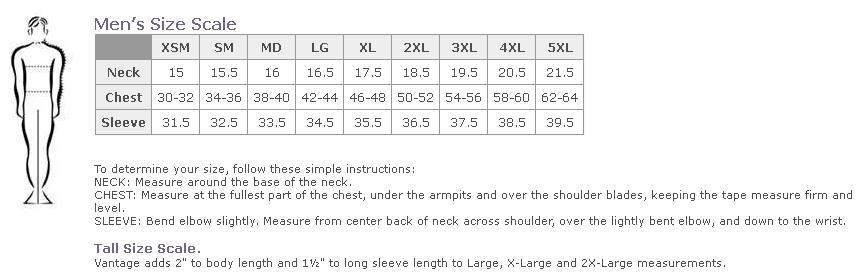 Van Heusen Slim Fit Shirt Size Chart